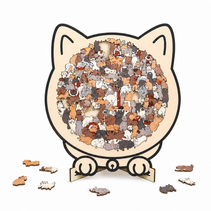 Holzpuzzle für Katzenfans