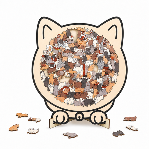 Holzpuzzle für Katzenfans