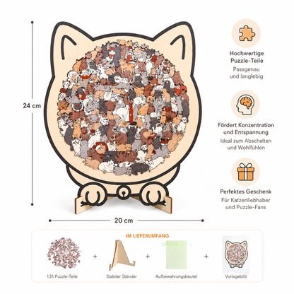 Holzpuzzle für Katzenfans